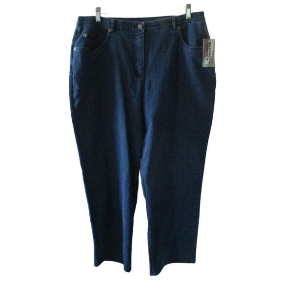 Allison Daley Women's Mid Rise Straight Leg Stretch Zip Front Blue Jeans NWT 16S - Picture 1 of 11